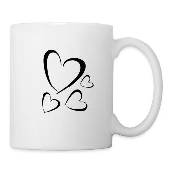 Herz Herzchen Geschenkidee Liebende Liebe Gefühl - Tasse - Weiß - Rechts