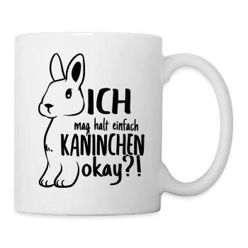 Kaninchen Hase Karnickel Häschen Spruch Geschenk - Tasse - Weiß - Rechts