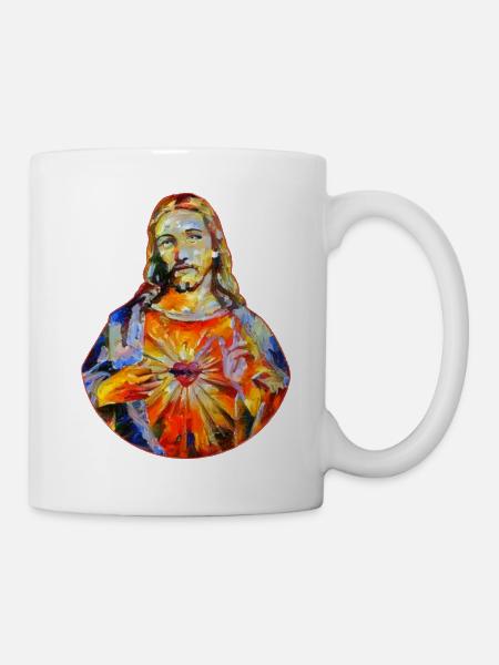 Peinture Jésus-Christ * Peinture Jésus-Christ - Mug blanc - blanc