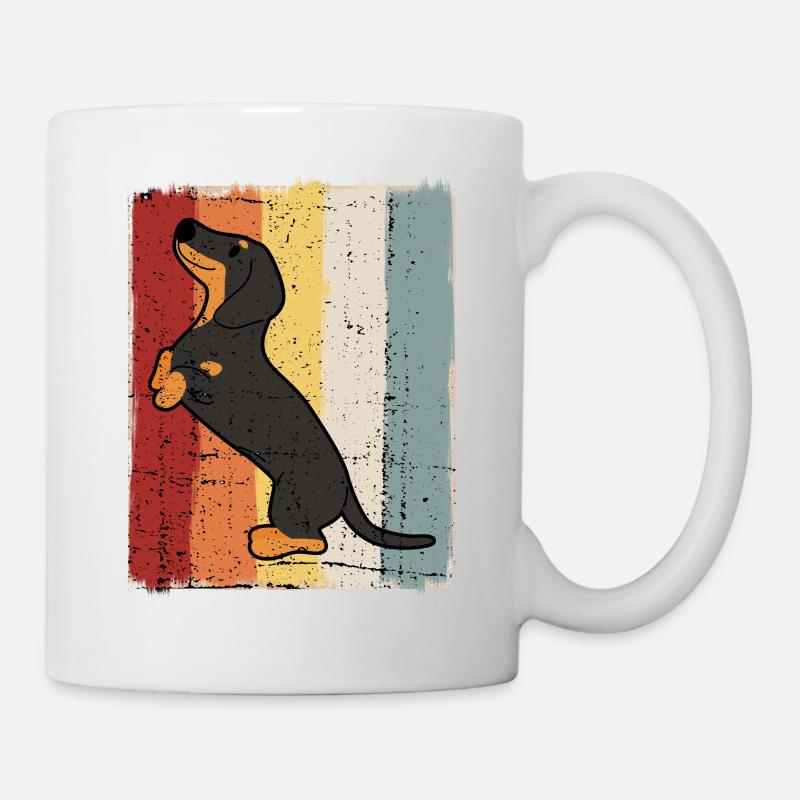 Dackel Retro Dachshund Teckel Kurzhaardackel - Tasse - Weiß
