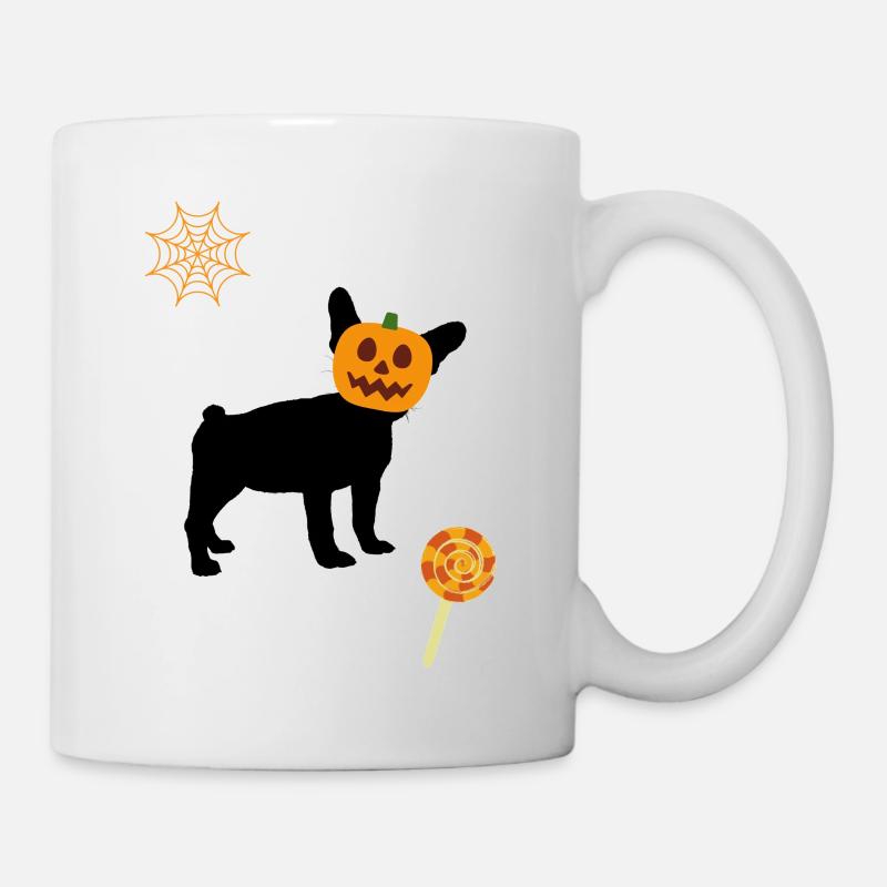 BOULEDOGUE TETE DE CITROUILLE HALLOWEEN - Mug blanc - blanc