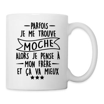 parfois je me trouve moche - Mug blanc - blanc - Droite