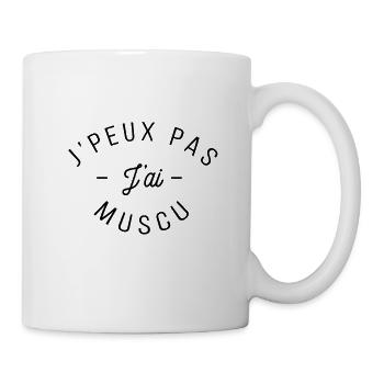Je peux pas j ai Muscu fonçé - Mug blanc - blanc - Droite