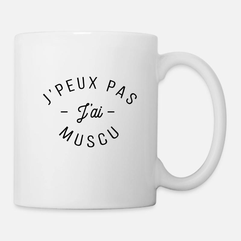 Je peux pas j ai Muscu fonçé - Mug blanc - blanc