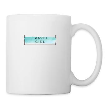 Simple 'Travel Girl' Watercolor Art - Mug - white - Right