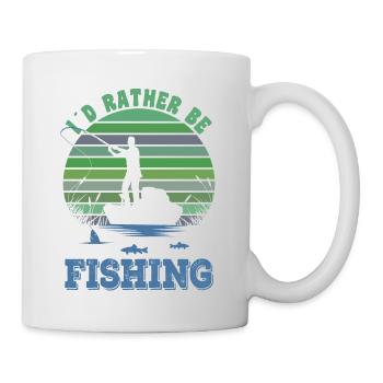 ID Rather Be Fishing Fan Angler Gift T-Shirt - Mug - white - Right