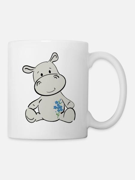 Hippopotame heureux - Mug blanc - blanc