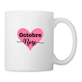 Octobre rose foncé - Mug blanc - blanc - Droite