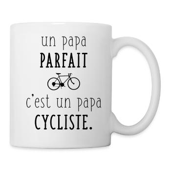 Un papa parfait c'est un papa cycliste - Mug blanc - blanc - Droite