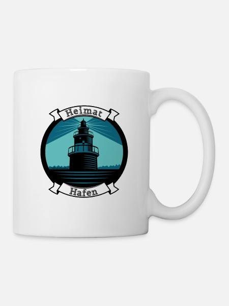Heimathafen Leuchtturm - ImNordenVerankert - Tasse - Weiß