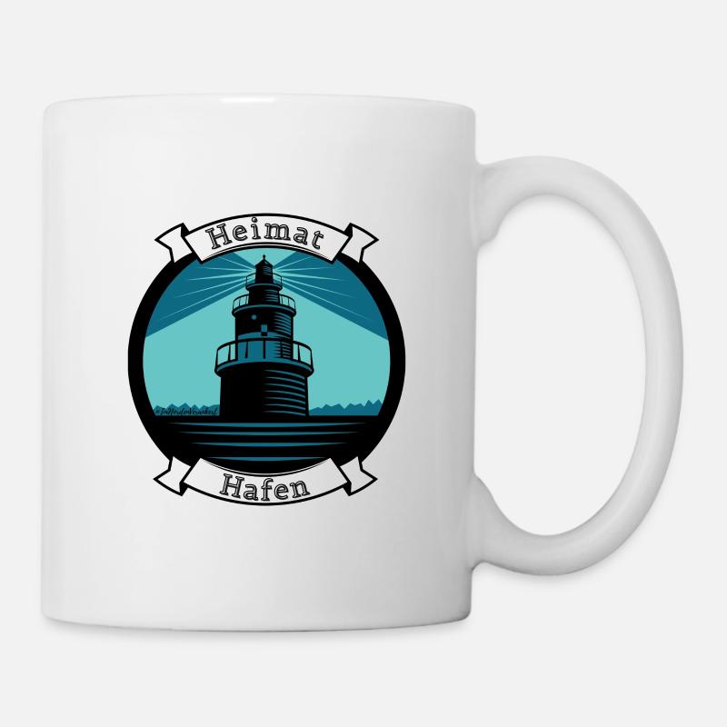 Heimathafen Leuchtturm - ImNordenVerankert - Tasse - Weiß