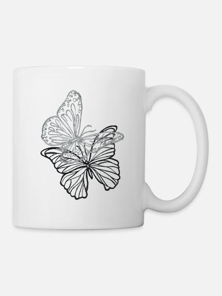 Schmetterling - Tasse - Weiß