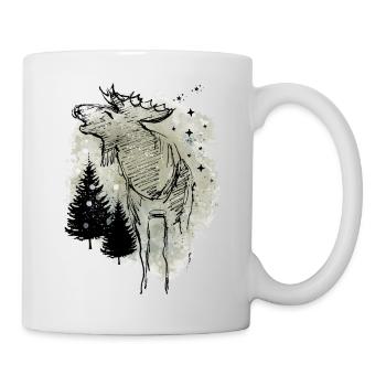 Moose drawing - Mug - white - Right