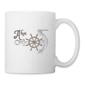 Ahoi mit Anker und Steuerrad - ImNordenVerankert - Tasse - Weiß - Rechts