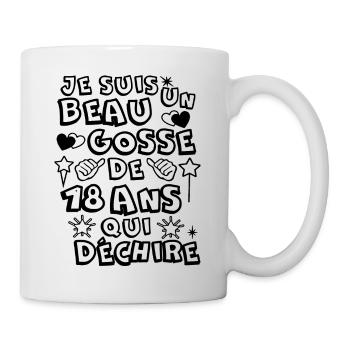 je suis un beau gosse de 18 ans qui déchire grave - Mug blanc - blanc - Droite