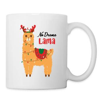 Lama Tiere Weihnachten lustiges Motiv - Tasse - Weiß - Rechts