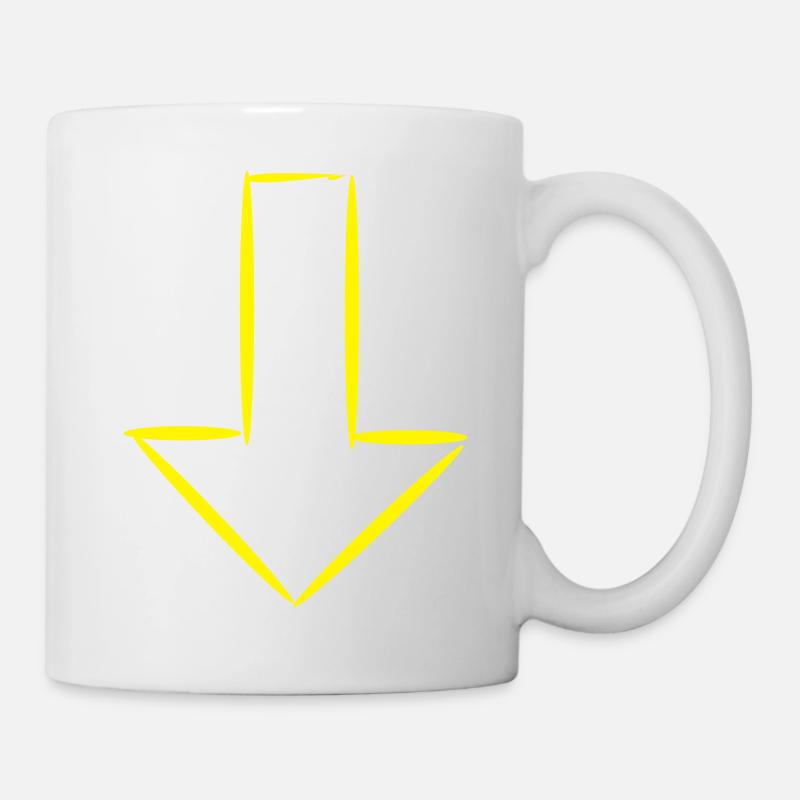Pfeil gelb - Tasse - Weiß