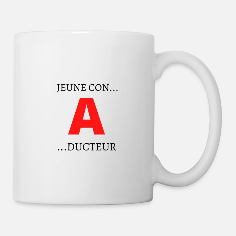 jeune conducteur humour - Mug blanc - blanc