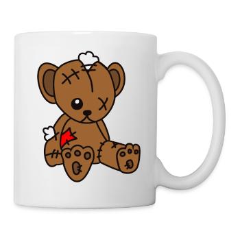 Teddybär Kaputt - Tasse - Weiß - Rechts