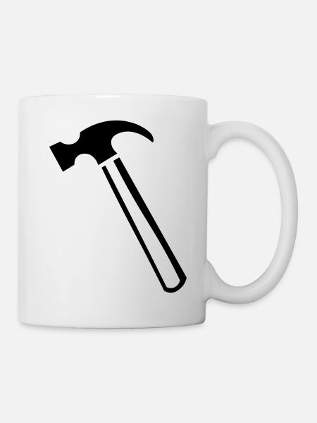 Idée cadeau outil marteau - Mug blanc - blanc