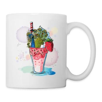 Pfau - Tasse - Weiß - Rechts