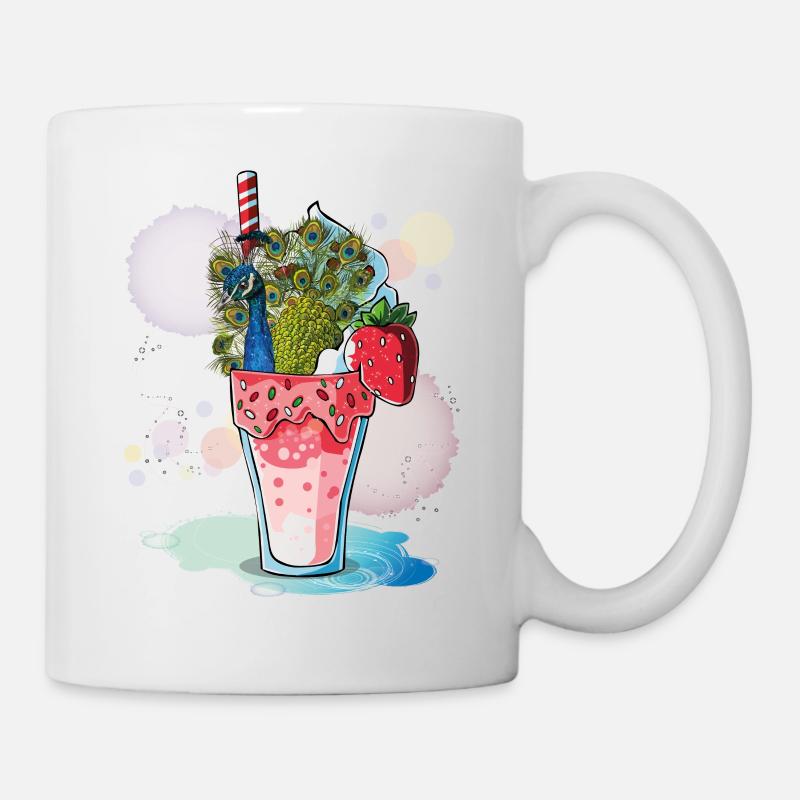 Pfau - Tasse - Weiß