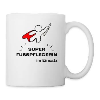 Super Fusspflegerin | Lustiger Spruch Fußpflege - Tasse - Weiß - Rechts