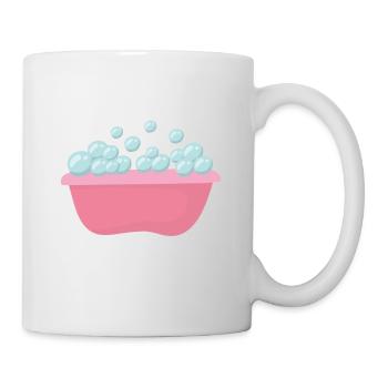 Badewanne Schaum Muster Wasser Blubber waschen - Tasse - Weiß - Rechts