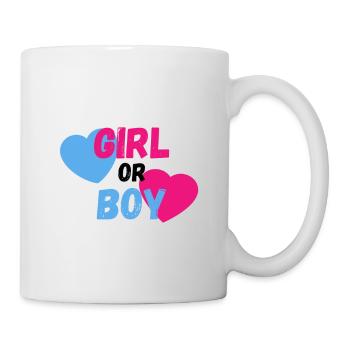 Conception de t-shirt pour fille ou garçon Genderparty / Babyshower - Mug blanc - blanc - Droite