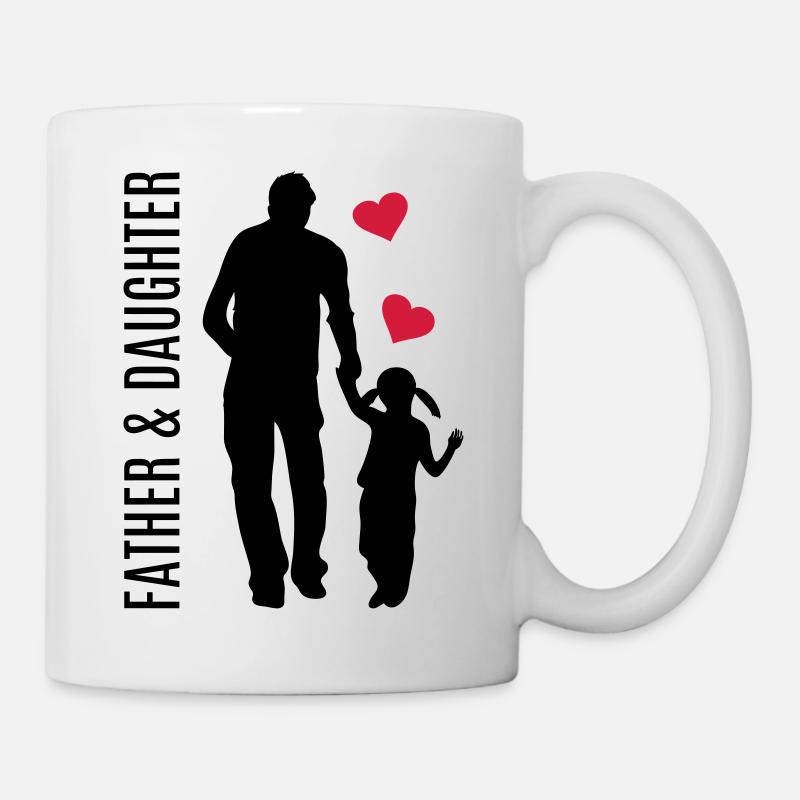 Vater und Tochter Bester Papa Mädchen Herz Hand - Tasse - Weiß