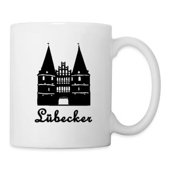 Lübecker mit dem Holstentor Lübeck Geschenkidee - Tasse - Weiß - Rechts