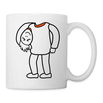 Kopf unterm Arm - Tasse - Weiß - Rechts