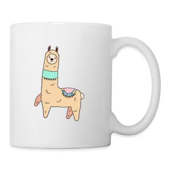 Spit happens Funny llama quote with sweet lama - Mug - white - Right
