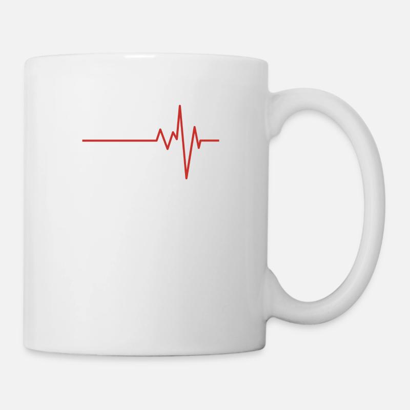 heartbeat - Tasse - Weiß