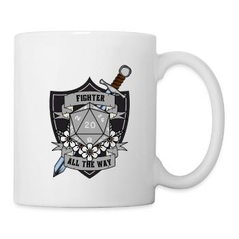 Fighter All The Way Version 2 Gris - Mug blanc - blanc - Droite