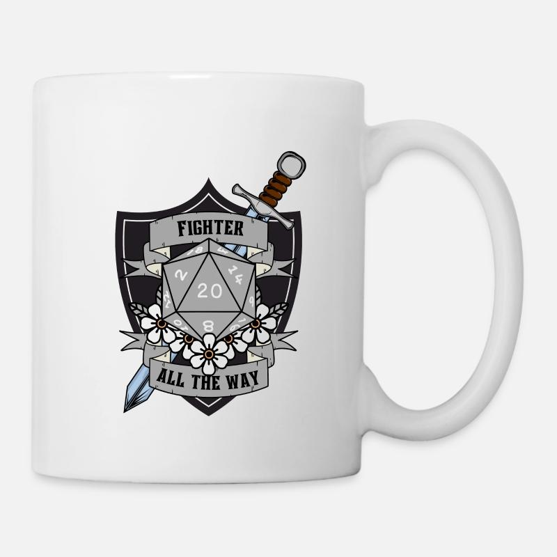 Fighter All The Way Version 2 Grey - Mug - white