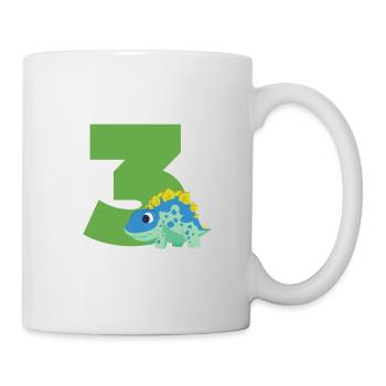 3ème anniversaire / 3 ans / anniversaire enfant Dinos enfant - Mug blanc - blanc - Droite