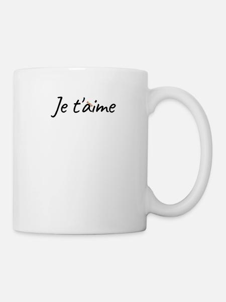Je t'aime motif fleuri - Mug blanc - blanc