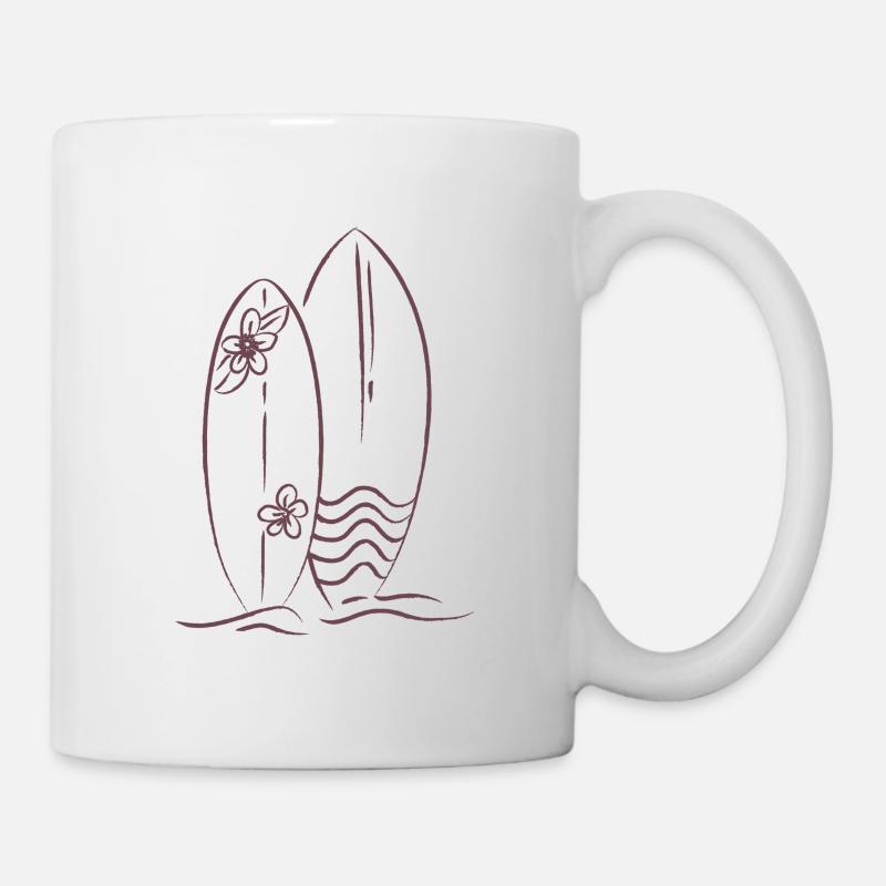 Design - T-shirt et sweat à capuche cadeau de planche de surf - Mug blanc - blanc