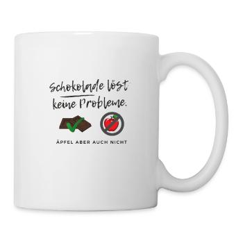 Schokolade löst keine Probleme. Äpfel auch nicht. - Tasse - Weiß - Rechts