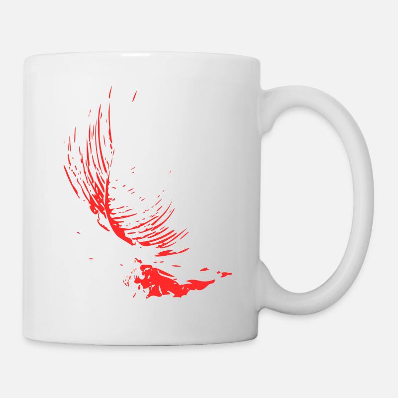 Abstraktes Design / Linie / Muster / Natur / rot - Tasse - Weiß