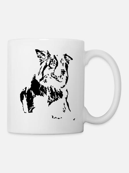 Dog border collie design - Mug - white