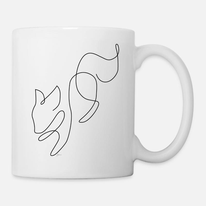 one line drawing - fox - Mug - white