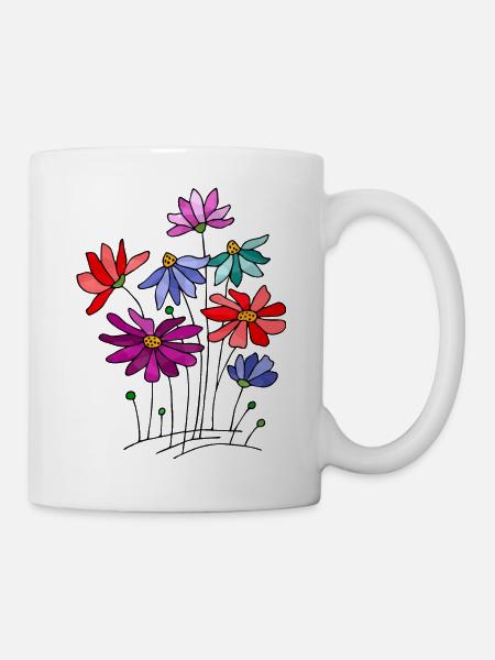 Fleurs - Mug blanc - blanc