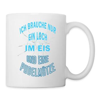 eisbaden eisangeln winter eisbader pudelmütze - Tasse - Weiß - Rechts