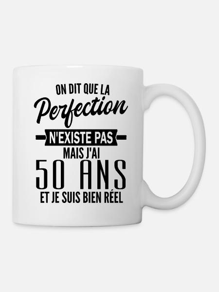 humour anniversaire 50 ans / perfection 50 ans - Mug blanc - blanc