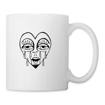 Weinendes Herz - Tasse - Weiß - Rechts