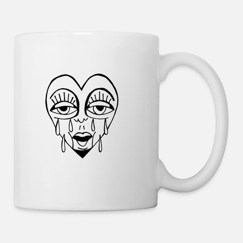 Weinendes Herz - Tasse - Weiß