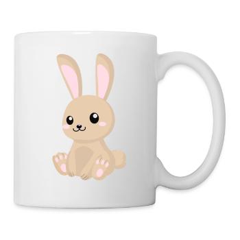 Niedlicher Comic Hase sitzend - Tasse - Weiß - Rechts