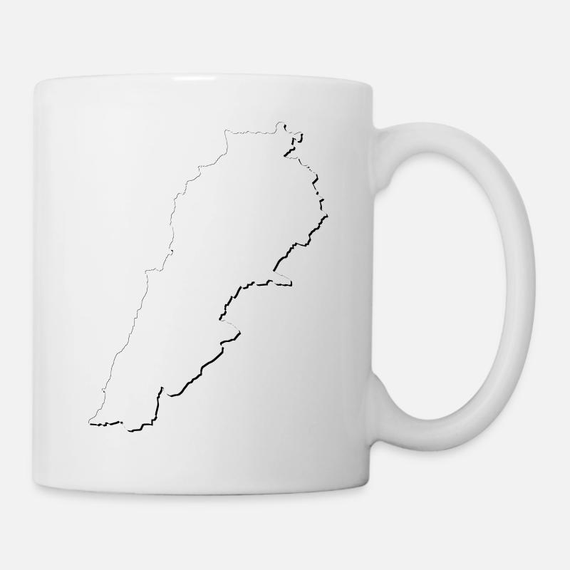 Carte du Liban en tant que contour - Mug blanc - blanc